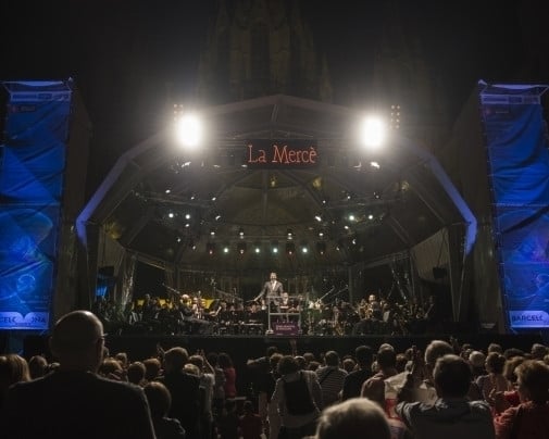 A classical music concert in front of the Barcelona cathedral during La Mercé in 2018.